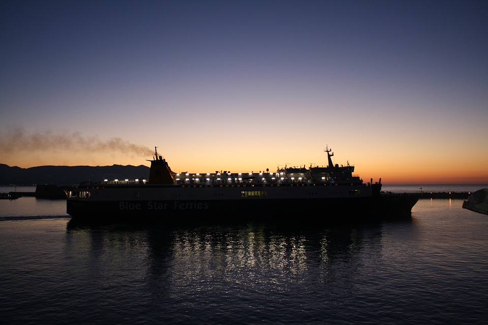 crete, heraklion port, sunset