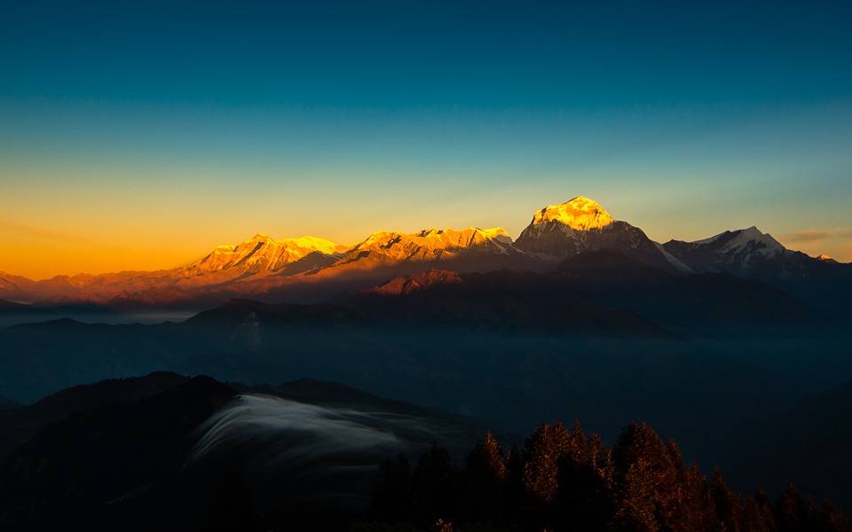 mountain, himalayas, nepal