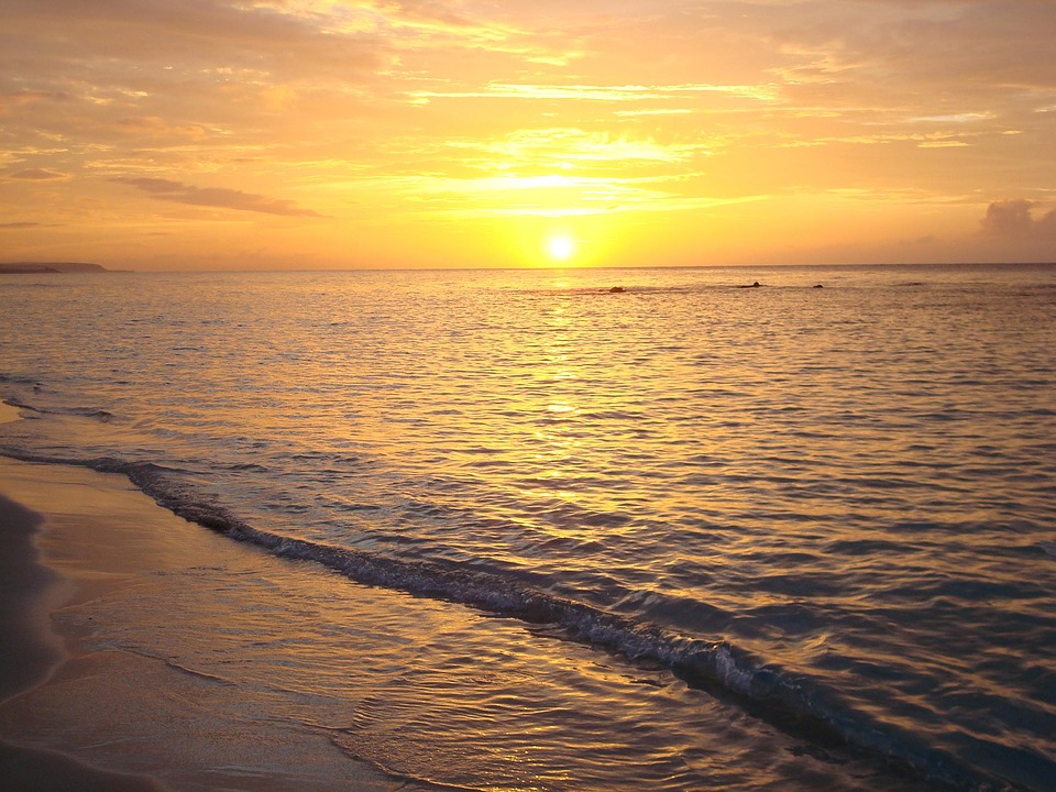 jamaica, beach, sunset
