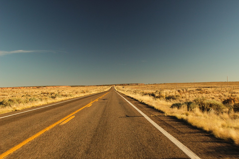 road, highway, desert