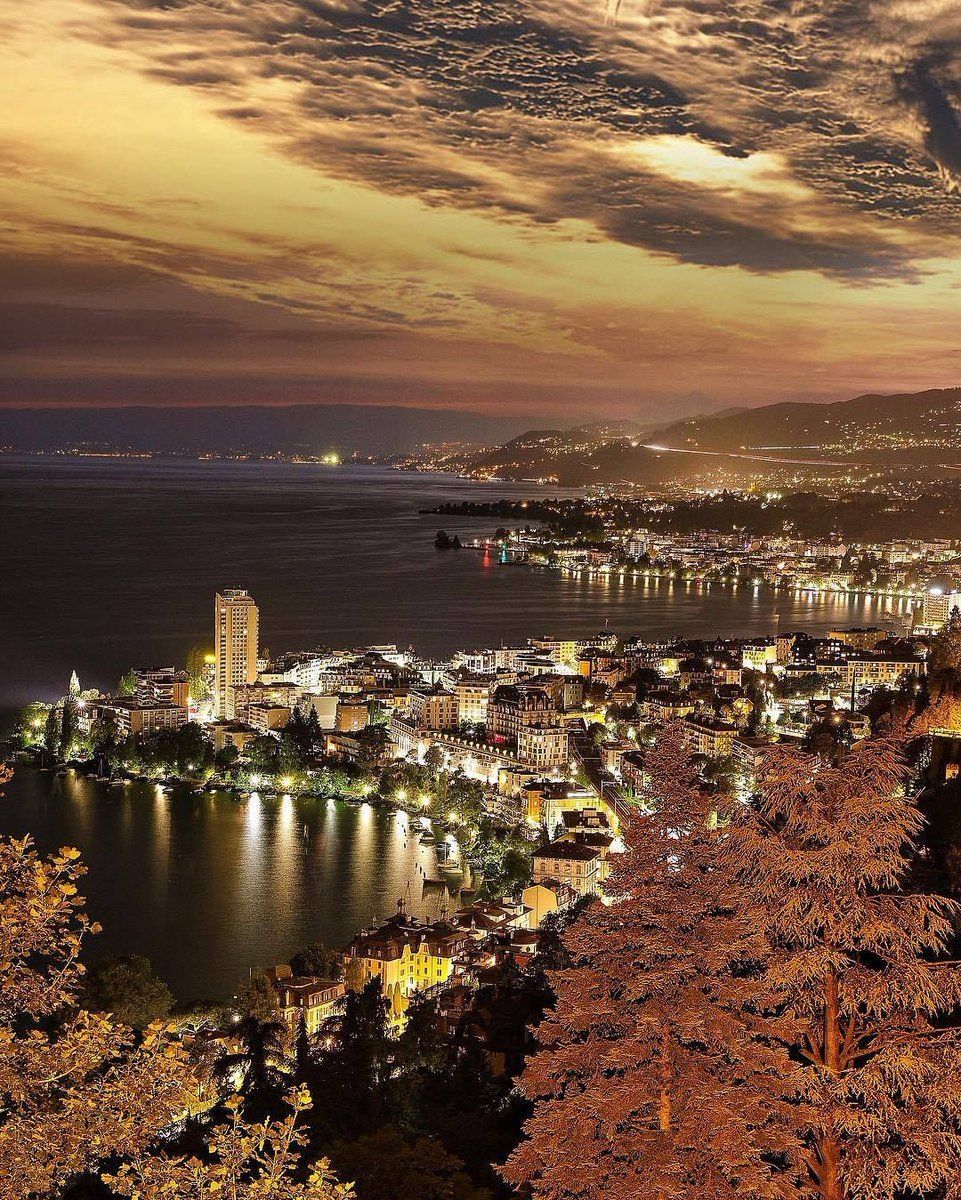 RT @travel: When night falls on Montreux, Switzerland. https://t.co/YL98eT8PKn