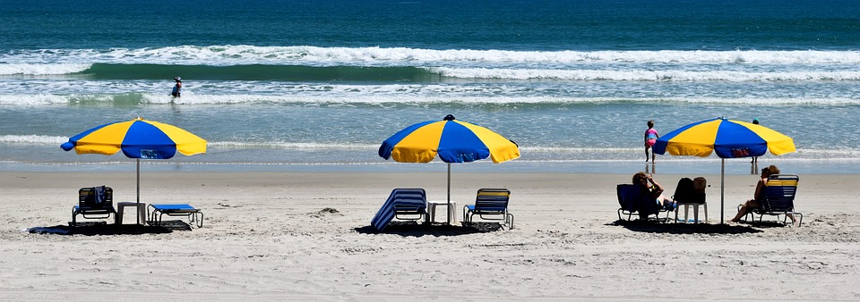 people, beach, beach umbrella