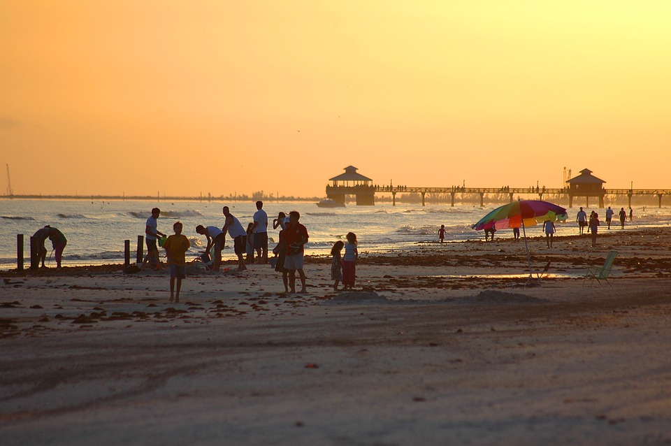 fort myers beach, florida, sunset