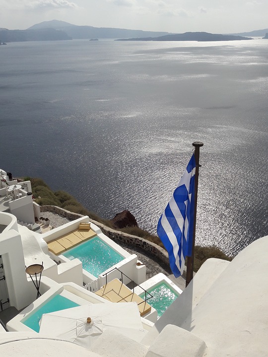 greece, sea, swimming pool